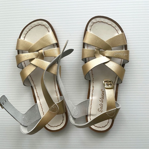 Salt Water Sandals by Hoyway Gold Sandals - Picture 1 of 5